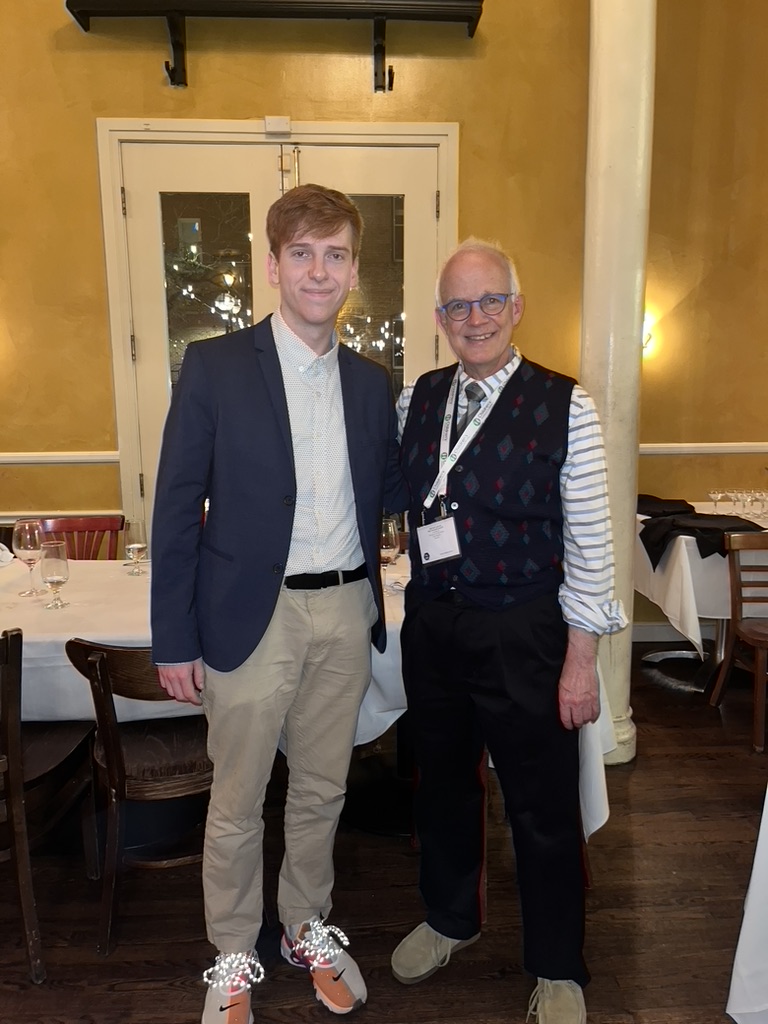 Zach Lewald and Pablo Sánchez at a pediatric infectious diseases research conference